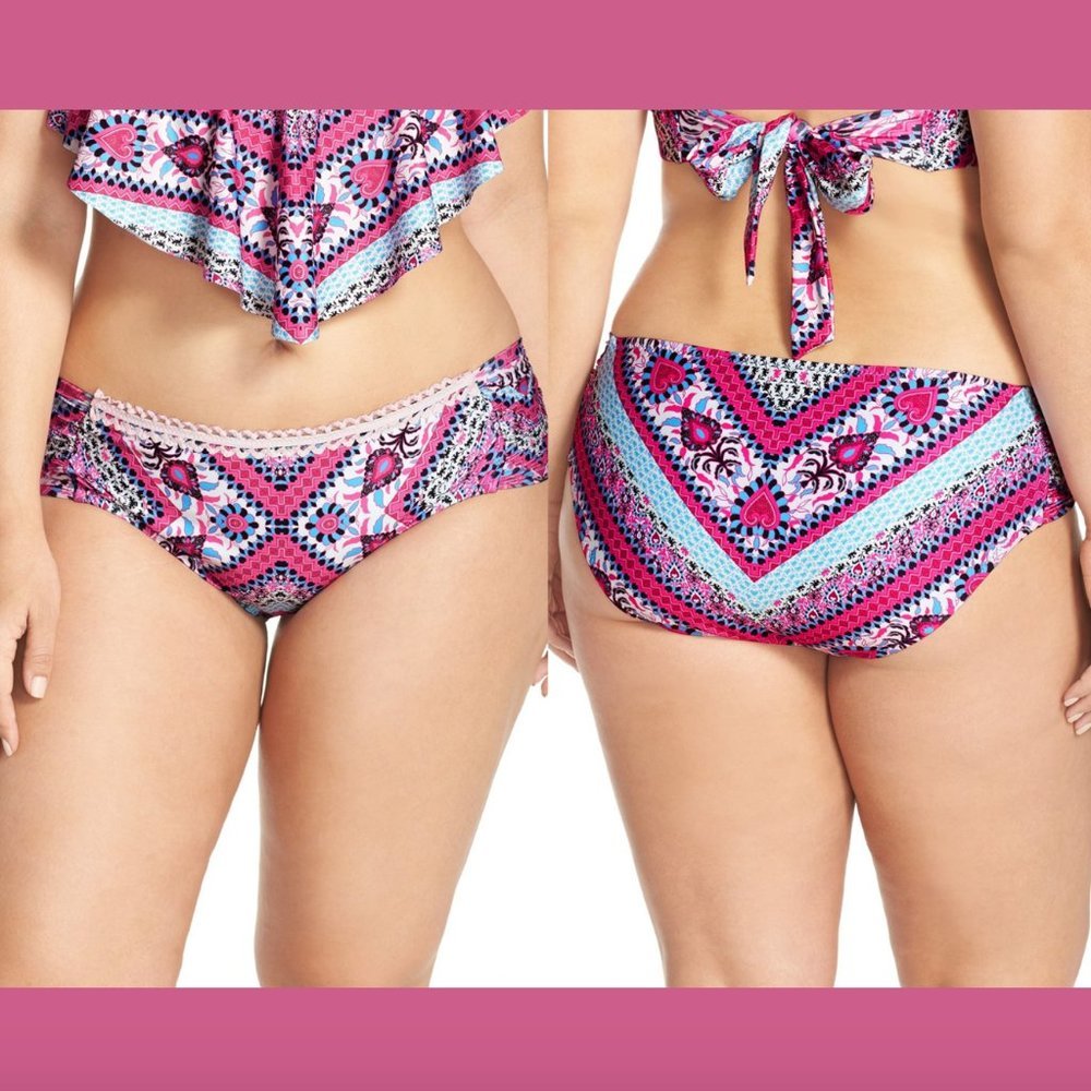 NWT $58‎ Becca ETC. 'Secret Garden' Bikini Bottoms [ PLUS SZ 2X ( 20-22) ] #3846